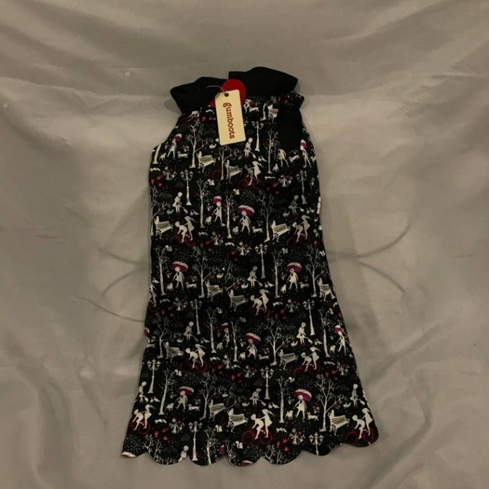 "Walk the Dog" Print Girl's Summer Dress